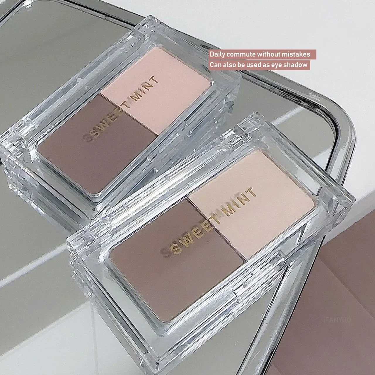 Two Colors Grey Nose Shadow Powder Matte Highlighting Contouring Palette Cheek Side V Face Matte Sculpting 2 in 1 Makeup Palette XJ250618