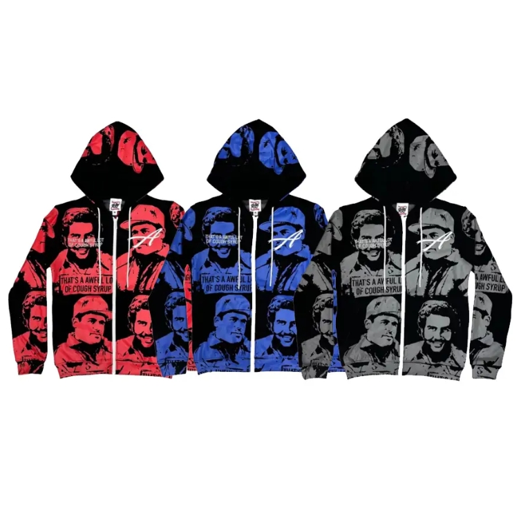 Trendy Retro Cough Syrup x Asaali Hoodie Hooded Sweatshirt Durable Pure 100% Cotton Apparel for Men Women