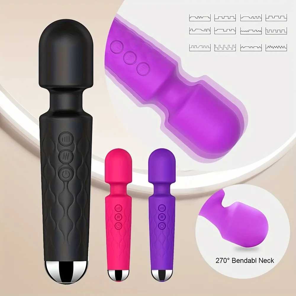 Sexy Vibrators Clitoral Vibrator 20 Modes Vibration Frequency Powerful Personal Massager Wand Vibrator Adult Sex Toys for Women W250618