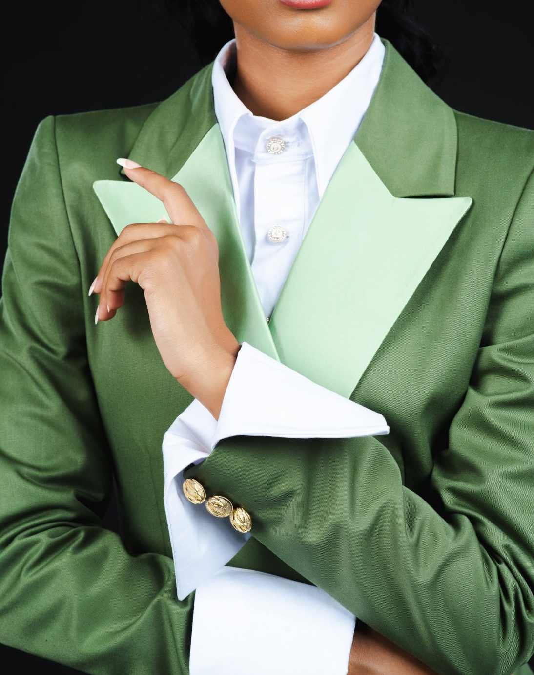 Formal Green Women Pants Suits Peaked Lapel Long Sleeve Work Wear Prom Birthday Party Customized Blazer 2 Pieces