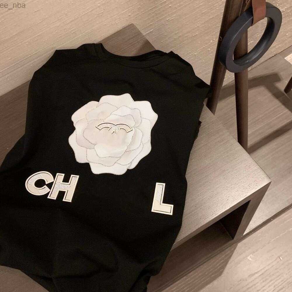 Summer Short-Sleeved Top Designer T-Shirt Women Camellia Hot Dia Letter Graphic Tee Fashion Loose Pullover T-Shirts Womens Clothin 003c