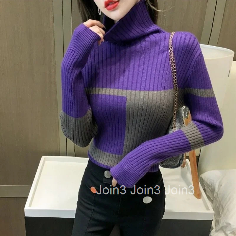 Turtleneck Hot Sale Winter Ladies Pullovers Fall Womens Knit Sweater Warm Wear To Work Original Elegant All Cheap Basic Top