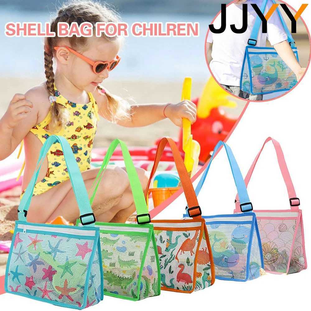 JJYY Foldable Beach Bag Beach Mesh Toy Storage Tote Kids Toy Storage Bag B250618