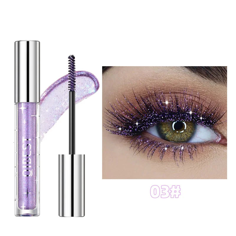 Sliver Gold Purple Glitter Mascara Quick Dry Long Lasting Waterproof Curling Thick Shiny Eyelash Fashional Sexy Diamond Mascara 250618