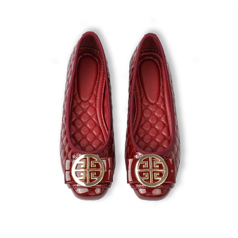 New Elegant and sophisticated dress shoes with skirts soft sole comfortable breathable non slip ballet flats caramel brown burgundy