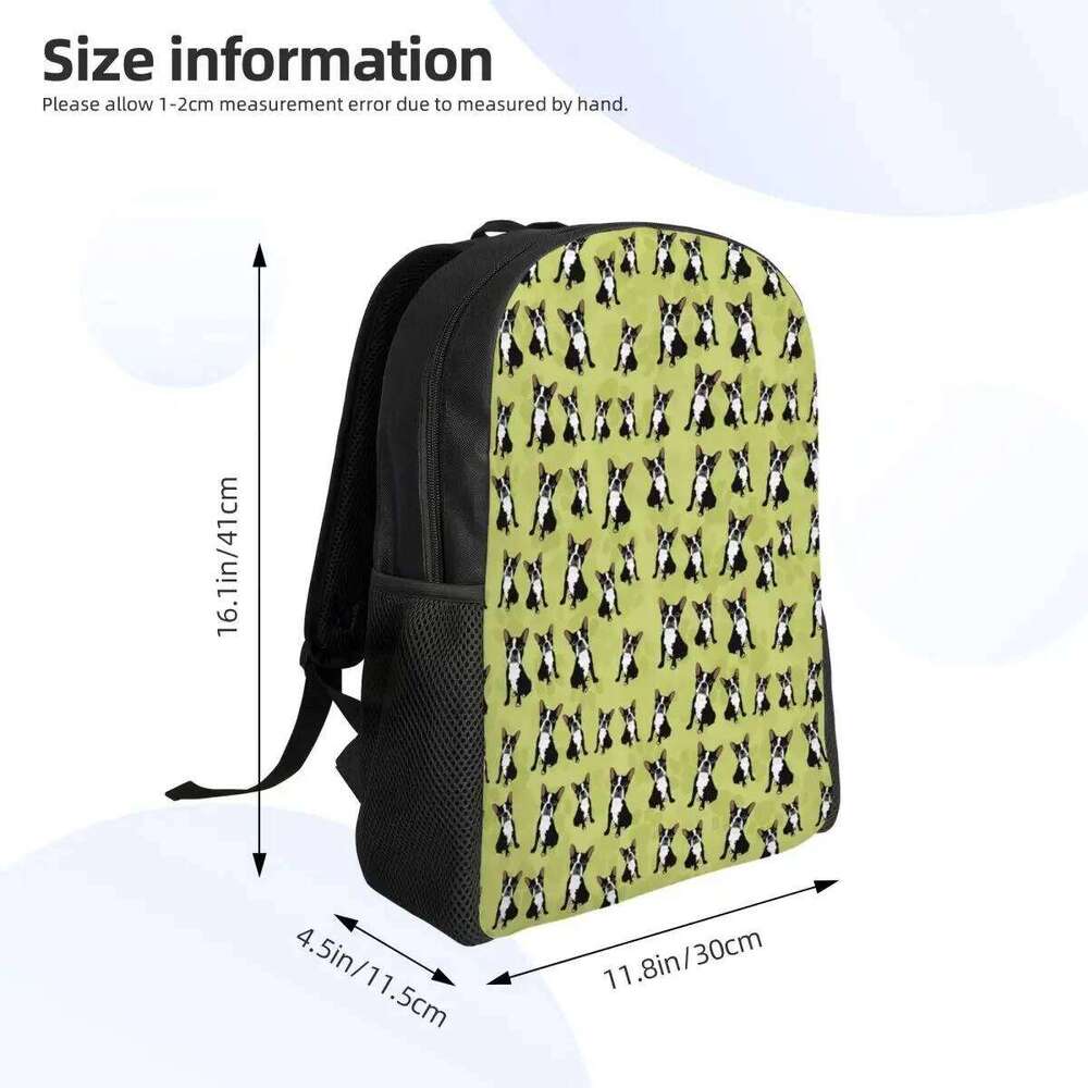Customized Boston Terrier Pattern Backpack Men Women Fashion Bookbag For School College Bags