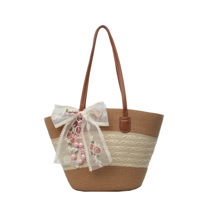 Free shipping designer Bag Straw Woven Bag Women Bag 2025 New High-end Large Capacity Tote Bag Beach Woven Shoulder Bag Commuter Bag