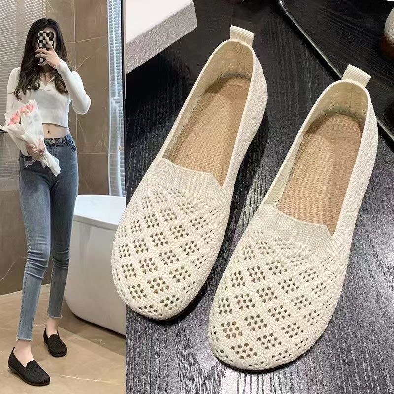 Summer Mesh Breathable Women's Flyknit Sneakers Ultra-light Non-slip Soft Sole Running Versatile Casual Shoes ddmythur