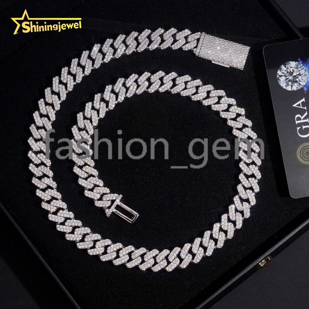 Hip Hop Jewelry Rapper High Quality GRA Certificate 925 Silver Iced Out 12.5mm Moissanite Diamond Cuban Link Chain