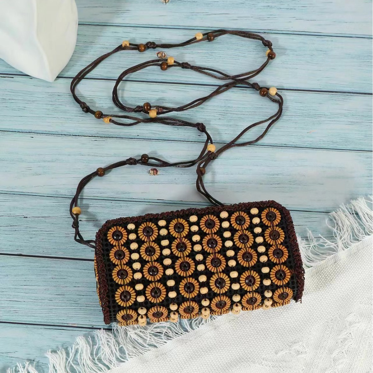 Free Shipping Designer Women's Handbag Coconut Shell Handbag Coin Wallet Unique Ethnic Style Coconut Shell Luxury Handbag Hand Woven Crossbody Ba