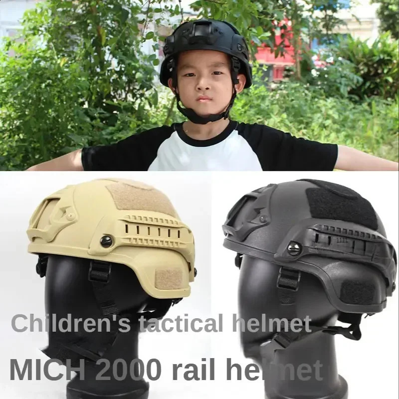 Kids MICH2000 Helmet Childrens CS War Game Lightweight Protective Helmets Outdoor Sports Combat Safety Tactical Gear 250611