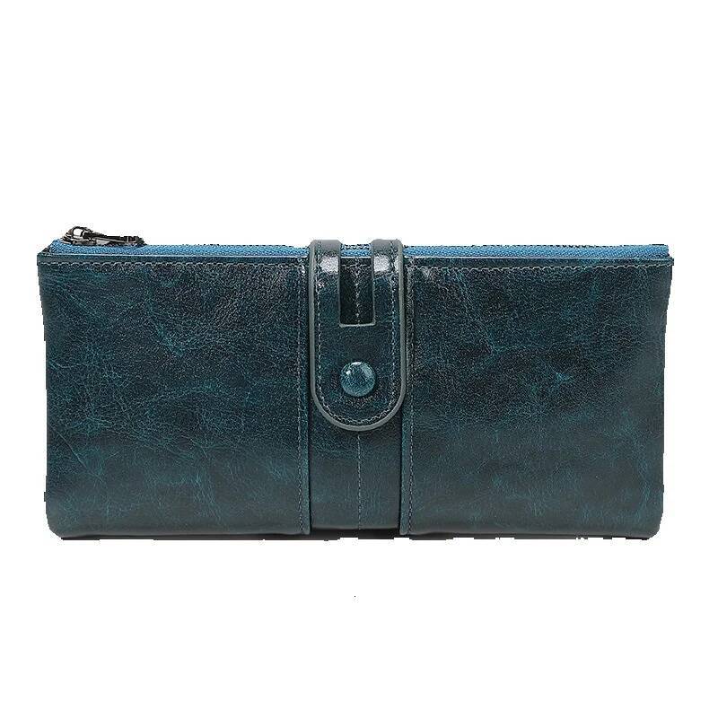 Free Shipping Designer 2025 Luxury Bag New RFID Anti-magnetic Wallet For Women Vintage Oil Wax Leather Clutch PU Multifunctional Long Wallet For Women