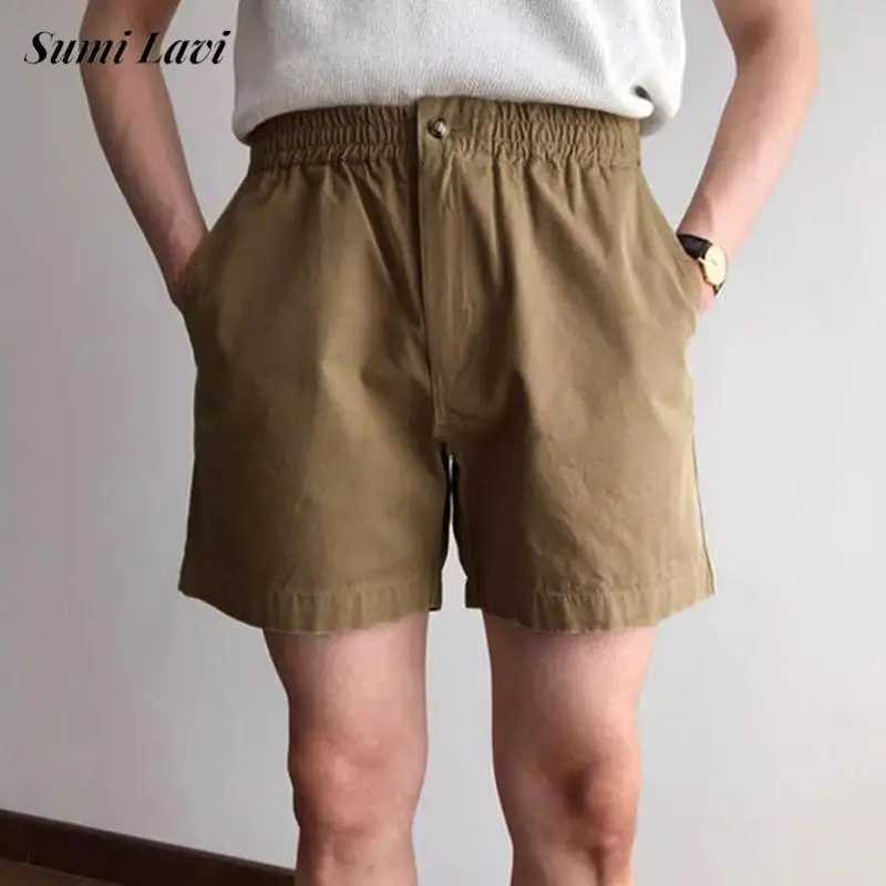 New Casual Mens Slim Shorts Outdoor Fashion Solid Color Elastic Waist Straight Shorts Men Summer Leisure Breathable Short Pants XJ250618