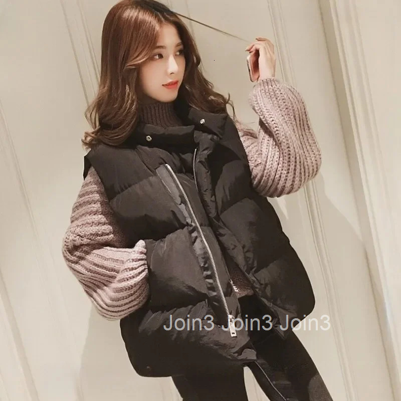 Half Lady Padded Cotton Giletes Loose Short Casual Lightweight Cold Sleeveless Womens Vests Cheap New Outerwear Elegant Autumn