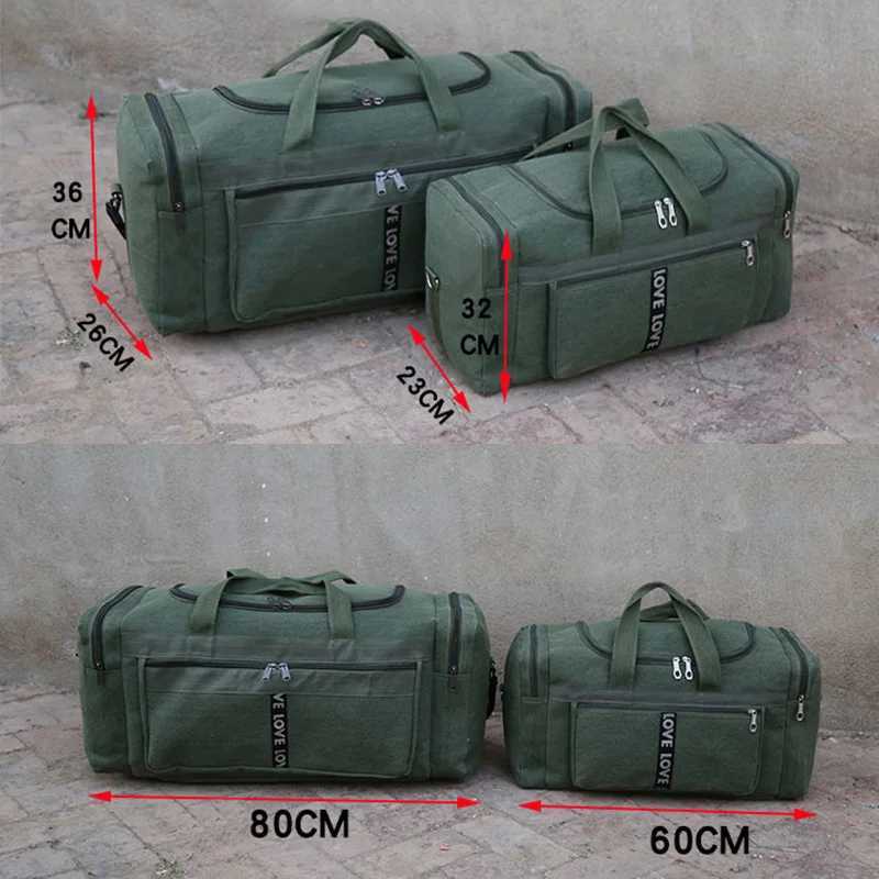 Large Canvas Travel Duffel Bag Waterproof Mens Shoulder Luggage Storage Bags Outdoor Training Fitness Sports Handbag XA927D W250618