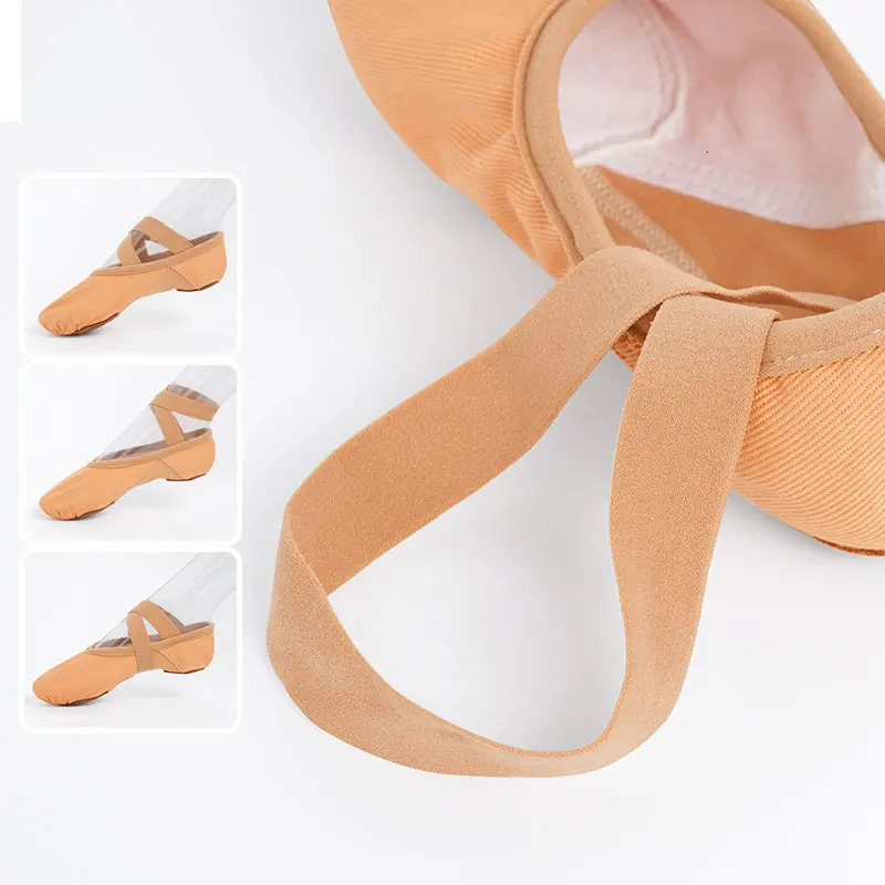 Girls Women Ballet Shoes Stretch Fabric Dance Shoe Single Shoelace Dancing Slippers Ballet Flats Elastic Soft Sole Dance Shoes 250613