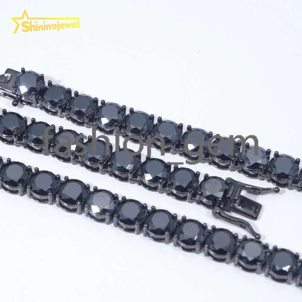 Hip Hop Jewelry 925 Sterling Silver Fashion Necklaces 2mm 3mm 4mm 5mm 6.5mm Iced Out VVS Moissanite Tennis Chain Necklace