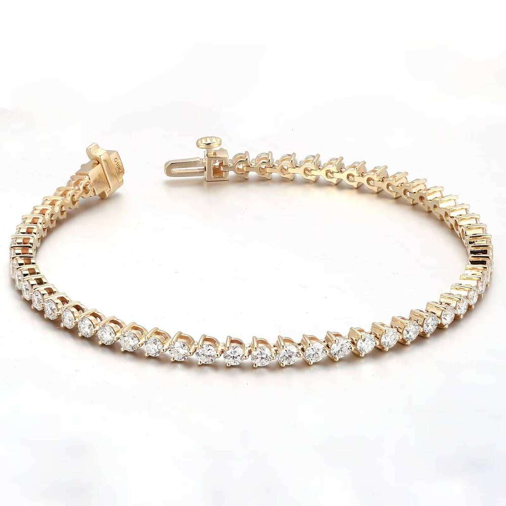 14k Lab Grown Tennis Bracelet Igi GIA Round Cut Jewelry