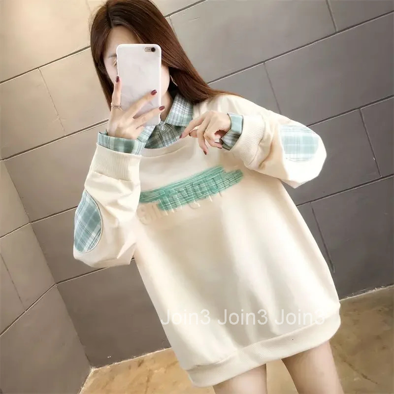 Basic With Orint On Cotton Sweatshirt for Women Long Sleeve Woman Tops Dropshiping Xxl M Korean Clothing 2025 Trend E Pullover