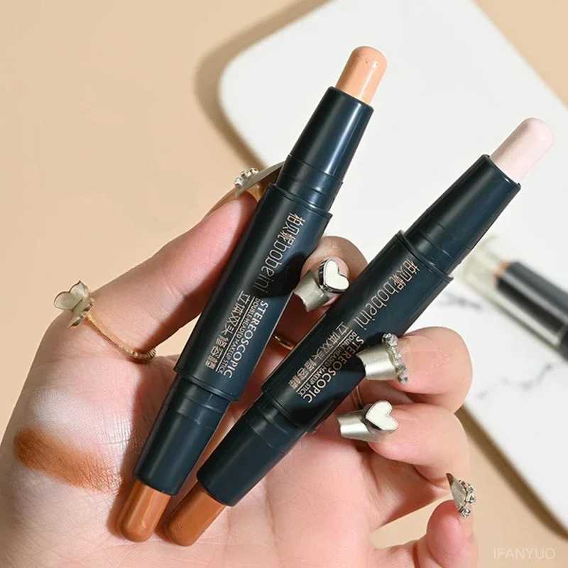 Double Head Highlight Pen High Quality Makeup Base Foundation Stick Contouring Stick for Three-dimensional Nose Bridge Shadow XJ250618
