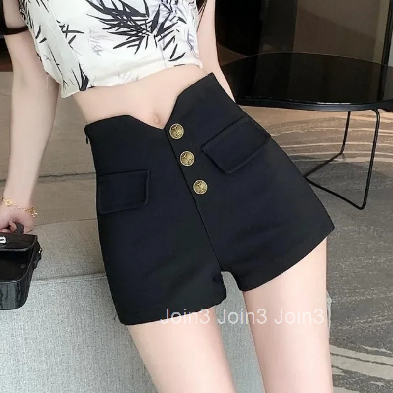 High Waist Tight Black Booty Woman Short Pants Skinny Shorts for Women 2000s Clothes Y2k Harajuku Trend 2025 Design New in Comfy