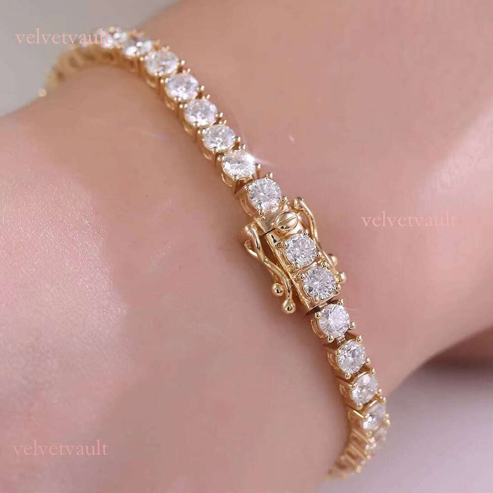 Classic Style 3mm Lab-Grown 10k 14k Tennis Bracelet for Women Daily Wear