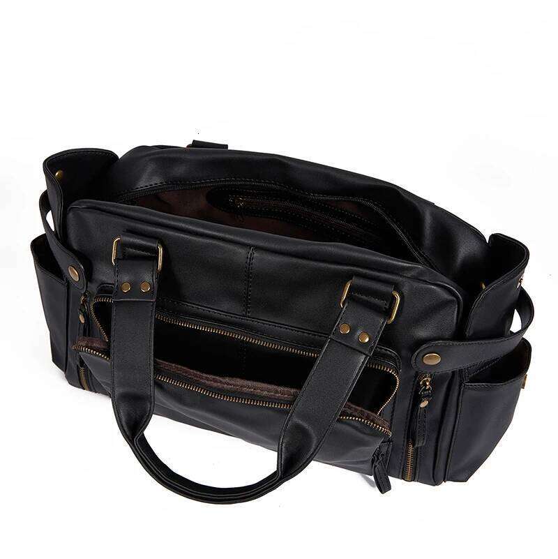 Male Travel Retro Duffle Handbag Shoulder PU Leather Big Messenger Bags High Quality Men's Lage Storage Crossbody Bag