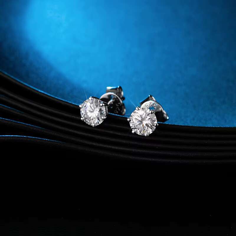 Wholesale Women Moissanite Earring Gold Plated 925 Sterling Silver Hoop Earrings for Women