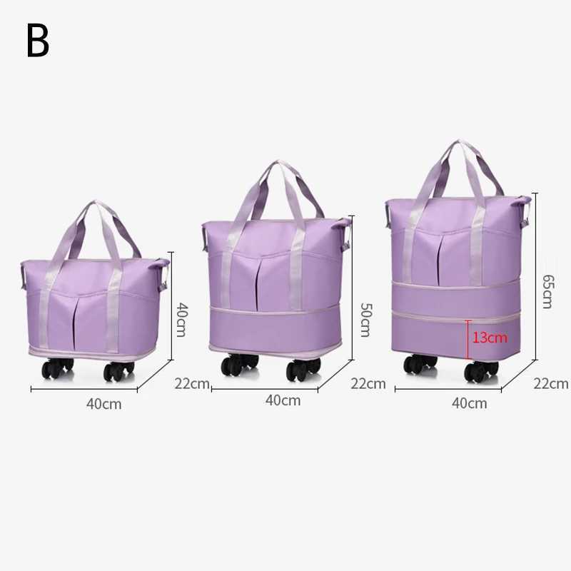 Wheel Travel Bag Dry Wet Separation Luggage Storage Bags Large Capacity Fitness Portable Short Trip Bag Detachable Wheels W250618