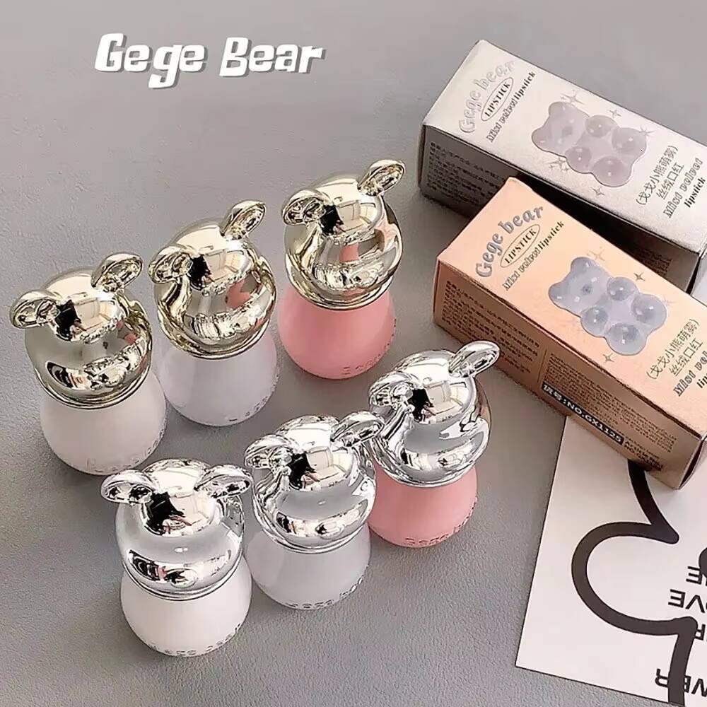 Velvet Matte Electroplated Bear Lipstick Long-lasting Non-fading Lip Mud happy