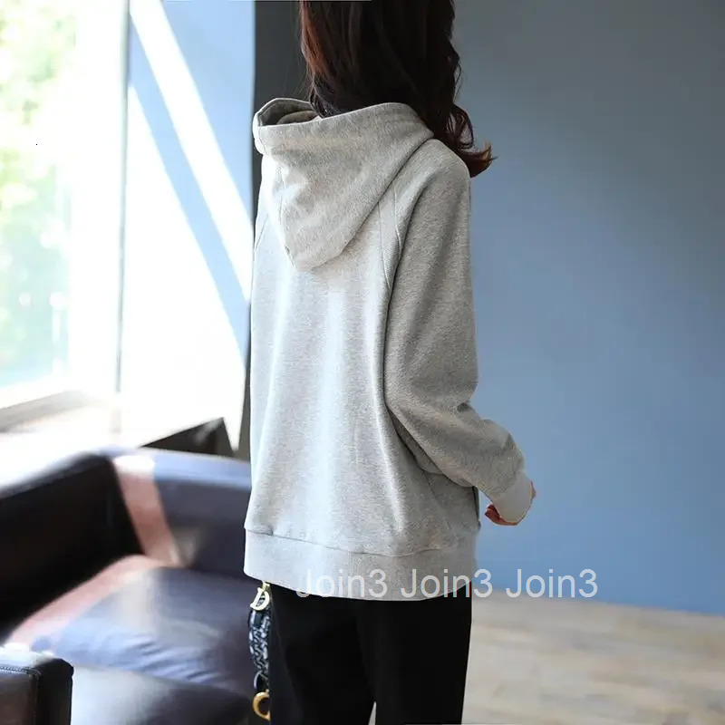 Thick Woman Tops Cold Hooded Sweatshirt for Women Grey Warm Autumn and Winter Hoodies Kpop 2000s High Quality On Promotion E Emo