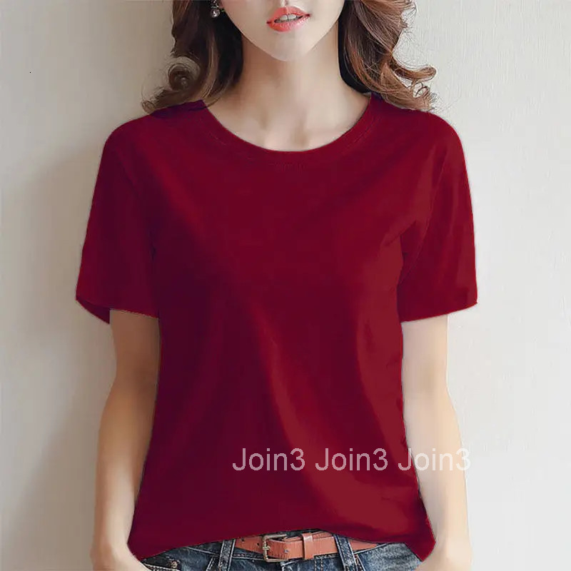 Navy Plain T-shirt Woman Short Sleeve Womens Top Summer Clothing Red Pulovers Blue 2025 Trend Elegant Original Glitter Emo Tees