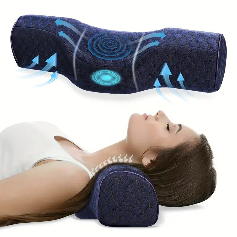 Cervical pillow protects the strength of vertebra and helps sleep. memory cotton single small cylinder repair pillow