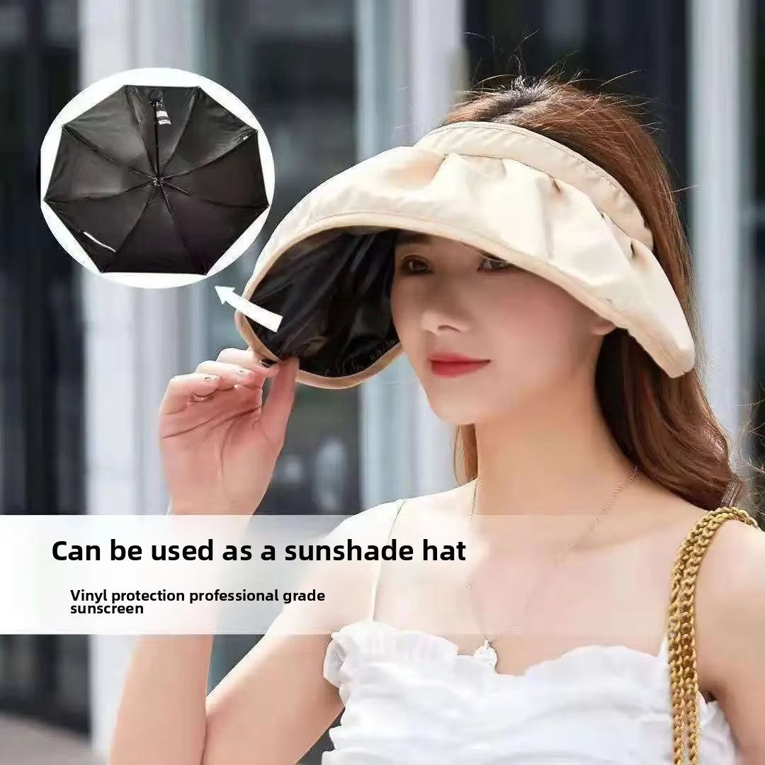 UV Protection Hat Large Brim Sun Protection Outdoor Sports Sun Hat Sun Protection Shell Hat Cover Face Big Brim Vinyl Shell-like Bonnet Air Top Portab