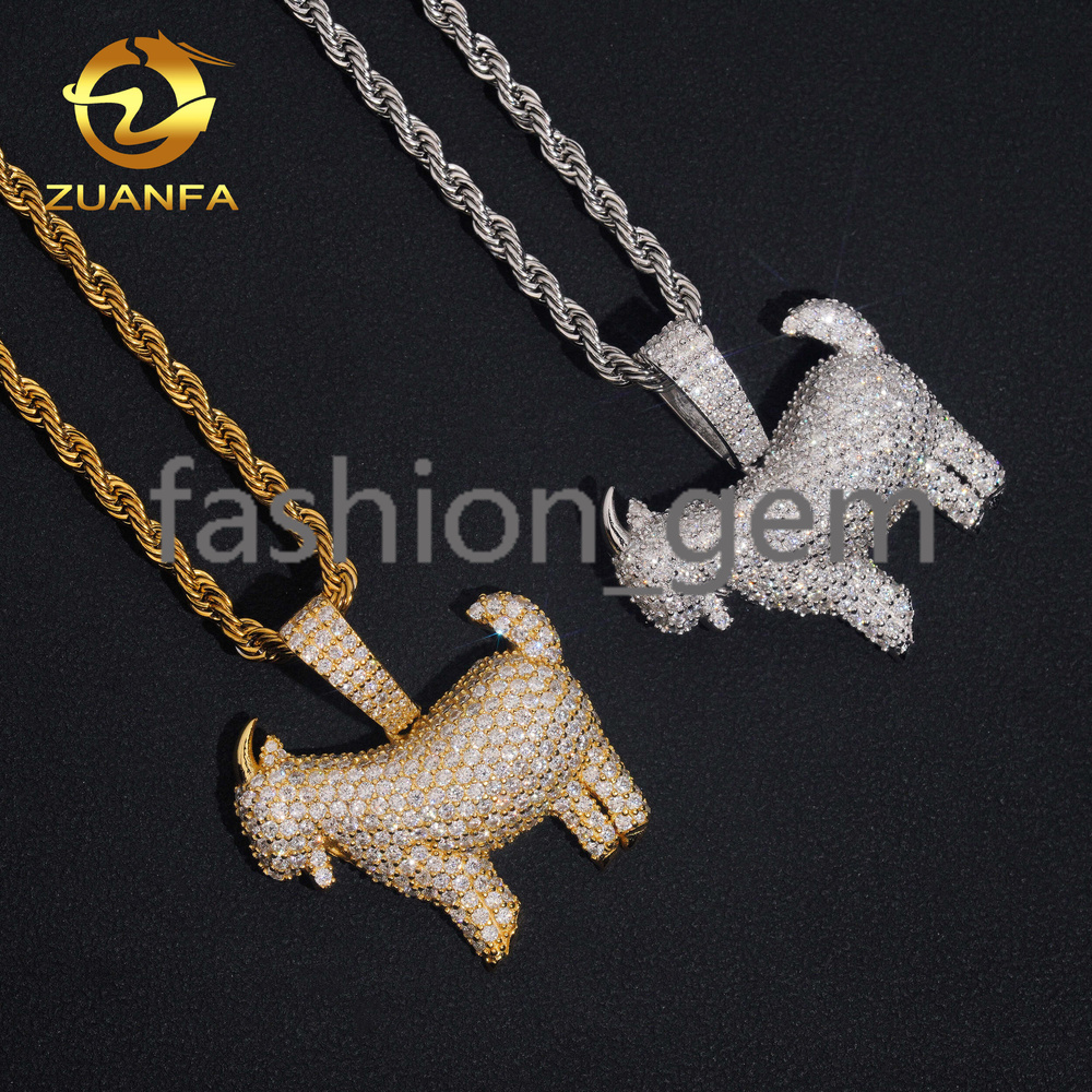 Pass Diamond Tester GRA Hip Hop Jewelry 925 Silver Iced Out Moissanite Custom Hip Hop Pendant