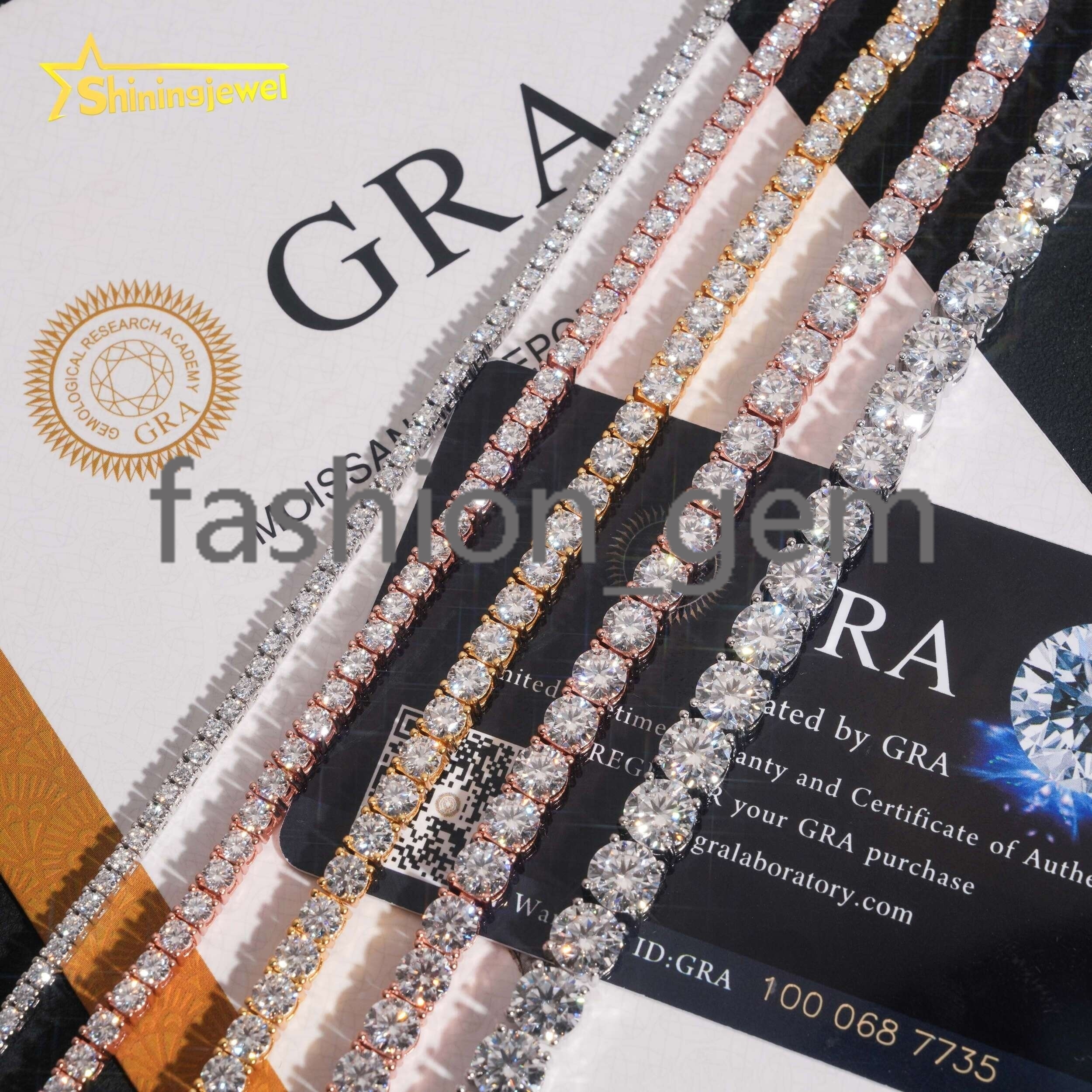 Hot Sale Classic Men Women Prong Setting D Color VVS 925 Silver Hip Hop Moissanite Tennis Bracelet