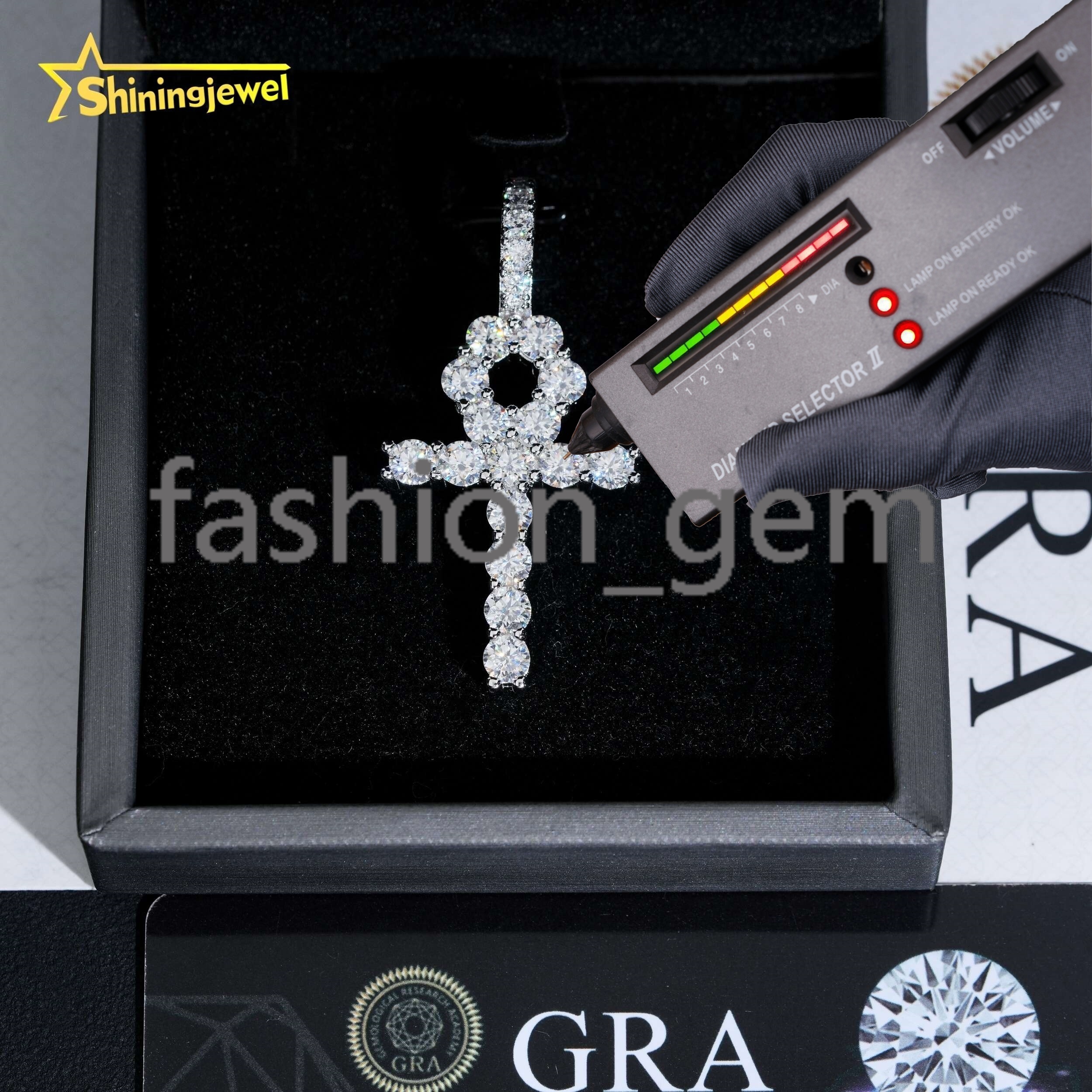 Ready to Ship Cross Pendant VVS Moissanite Diamond Pendants 925 Sterling Silver Iced Out Jewelry Custom Cross Pendant Set