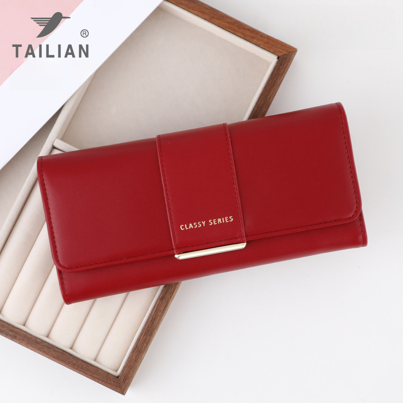 Fashionable Women's Wallet Free Shipping Designer Long Luxury Leather Leader Wallet Simple And Portable Card Bag Zipper Coin Bag Mobile Phone Bag