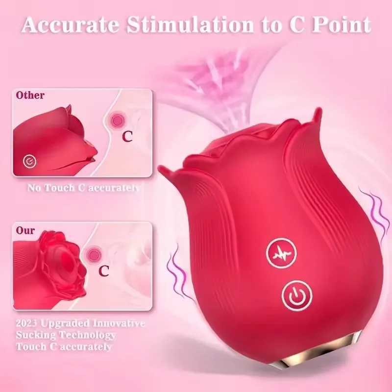 Rose G Spot Vibrator Female Powerful Sucking Clitoris Stimulator Vacuum Suction Nipple Massager Masturbation Sex Toys for Women XJ250618