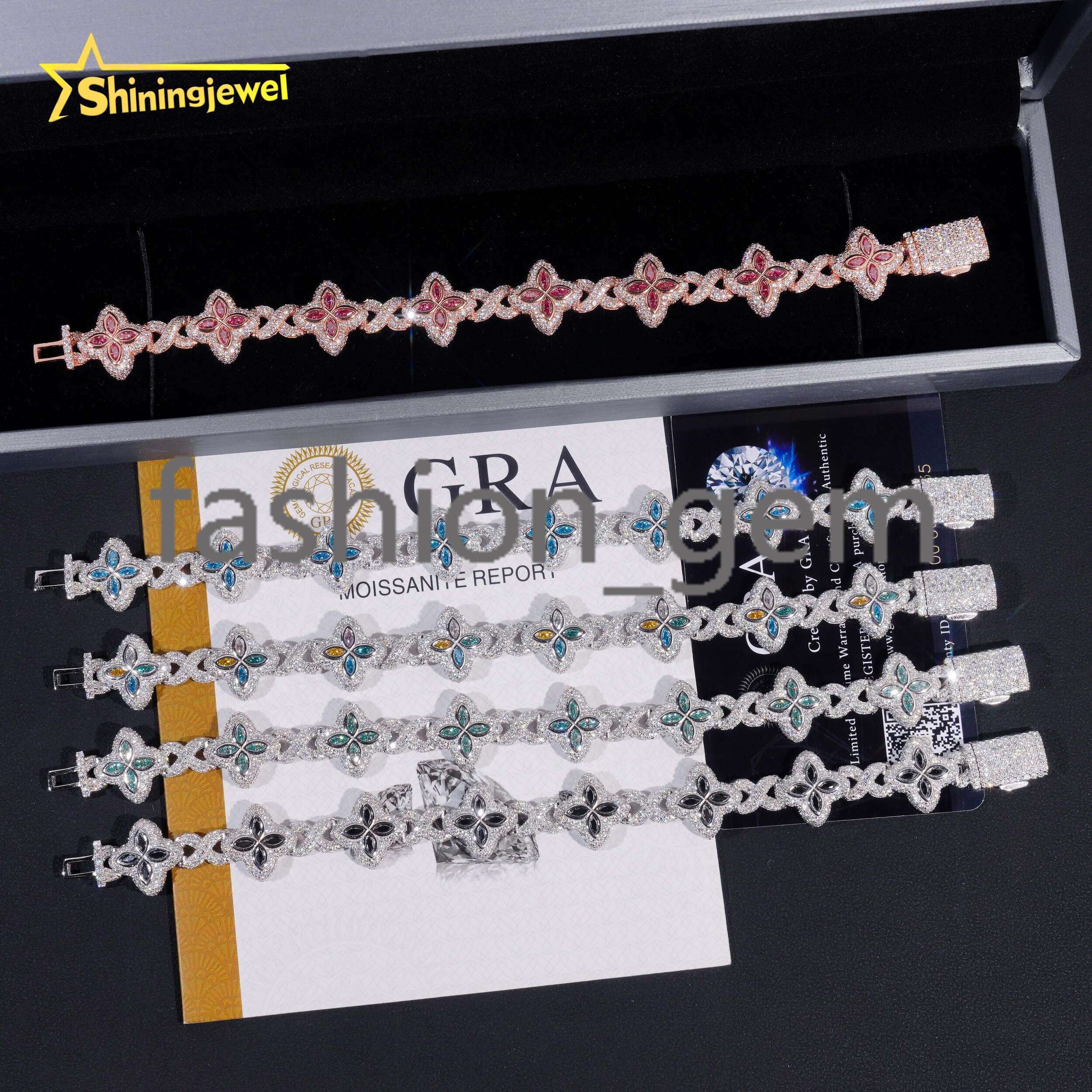 Best Sale 15mm VVS Colors Moissanite Cuban Link Chain S925 Gold Plated Diamond Iced Out Hip Hop Cuban Link Chain