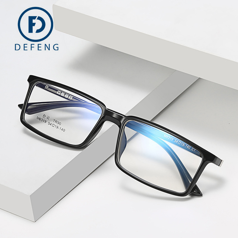 Defeng M6319 New Memory Lightweight TR90 Non-Prescription Glasses for Men Artistic Square Frame Prescription Glasses Frame for Women Business Style 23