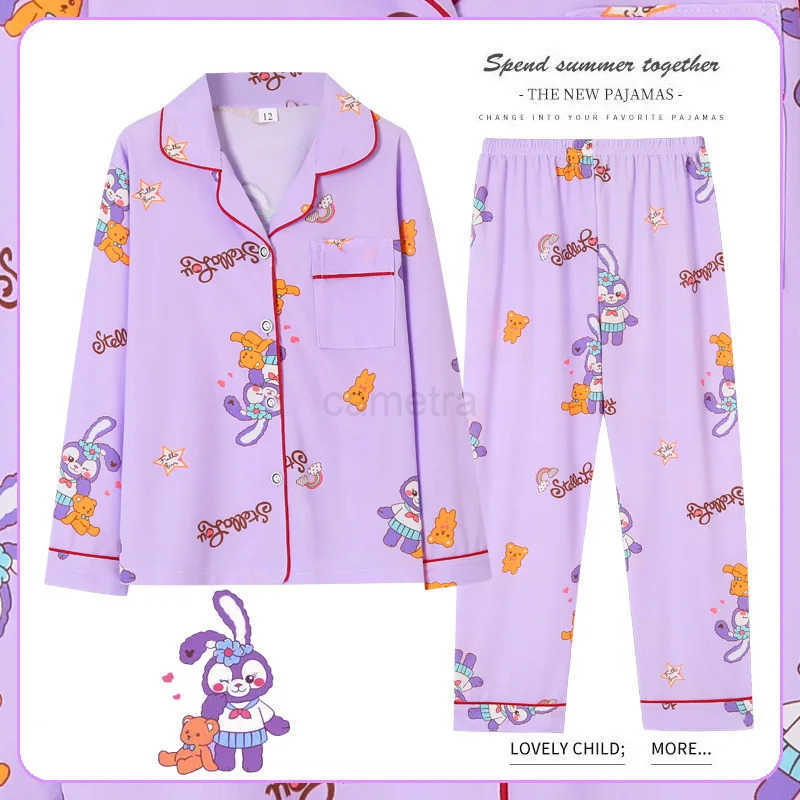 Sanrio Anime Children Pajama Sets Print Comfortable Breathable Soft Sleep Clothes Boys Girls Suitable Homewear Autumn Winter XJ250618XJ250618