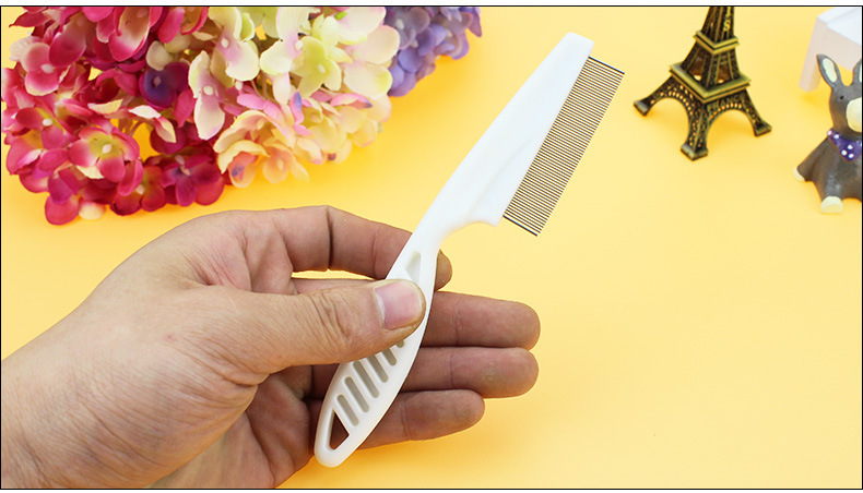 Pet comb Dog flea comb Cat flea removal comb Plastic dense tooth special comb Steel needle comb Hair removal comb