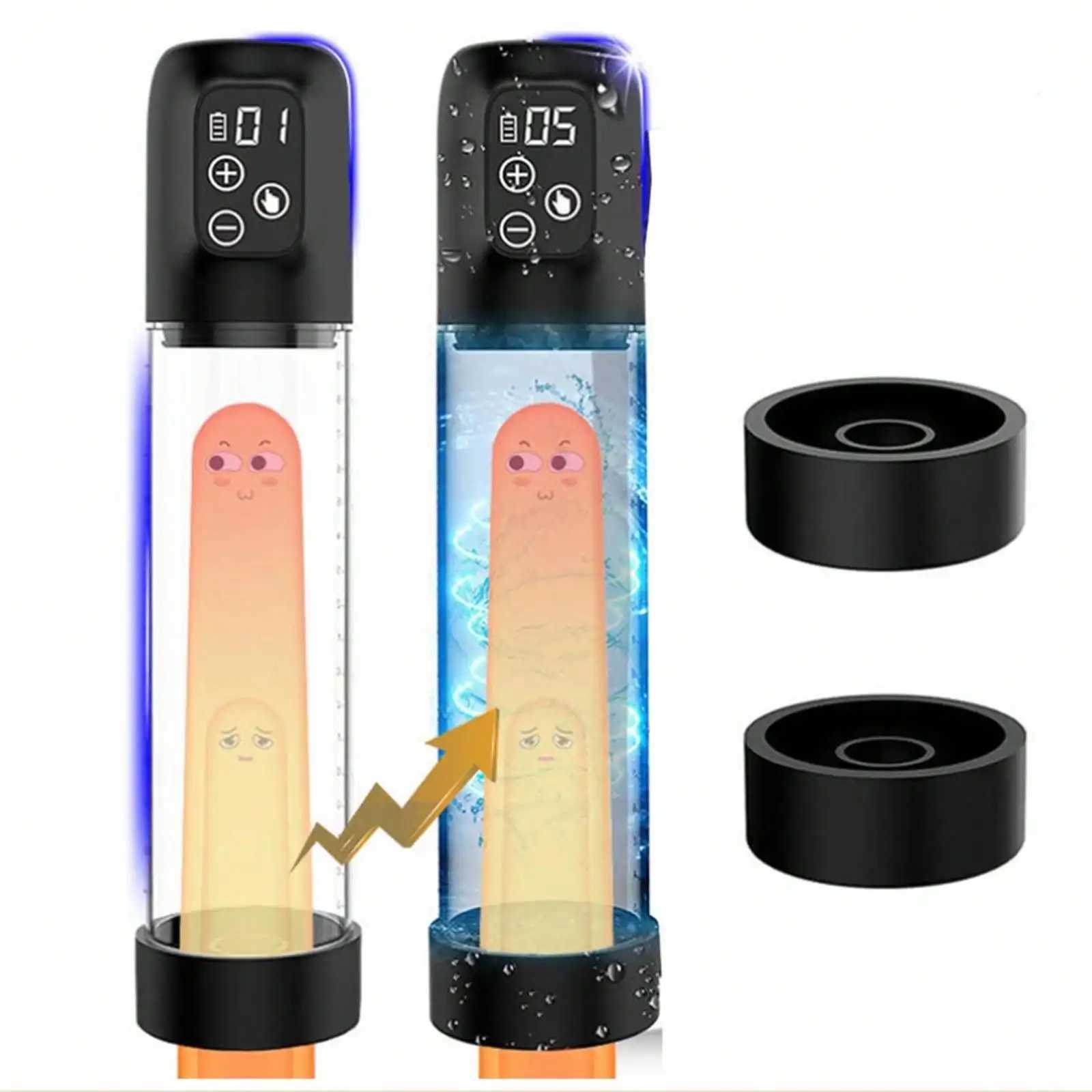 Electric Vacuum Penis Pump Mens Sex Toy Penis Extender Sucking LED Display Rechargeable Cock Training Penis Extension 18+ W250618
