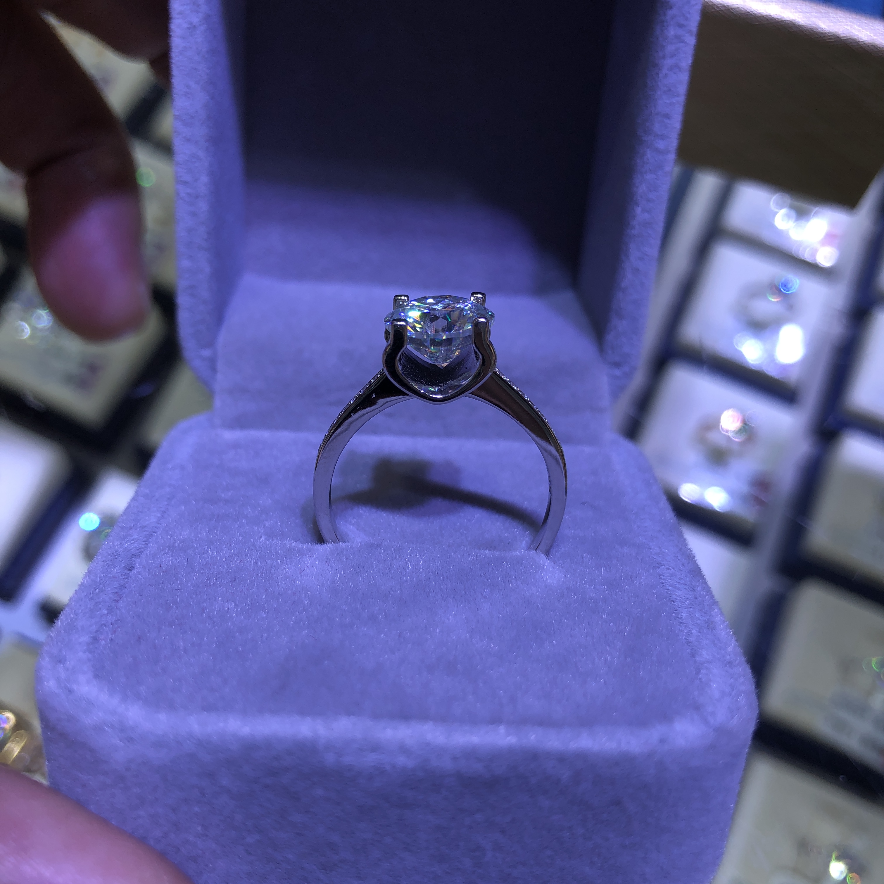 ADITA 1 Cara wedding ring Customized designer ring Carving your name 925 silver outer layer plated with platinum Through diamond testing fashion jewel