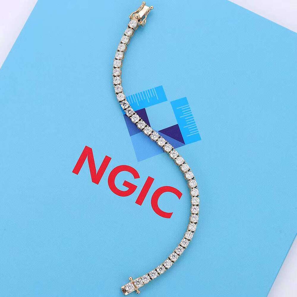 Classic Style 3mm Lab-Grown 10k 14k Tennis Bracelet for Women Daily Wear