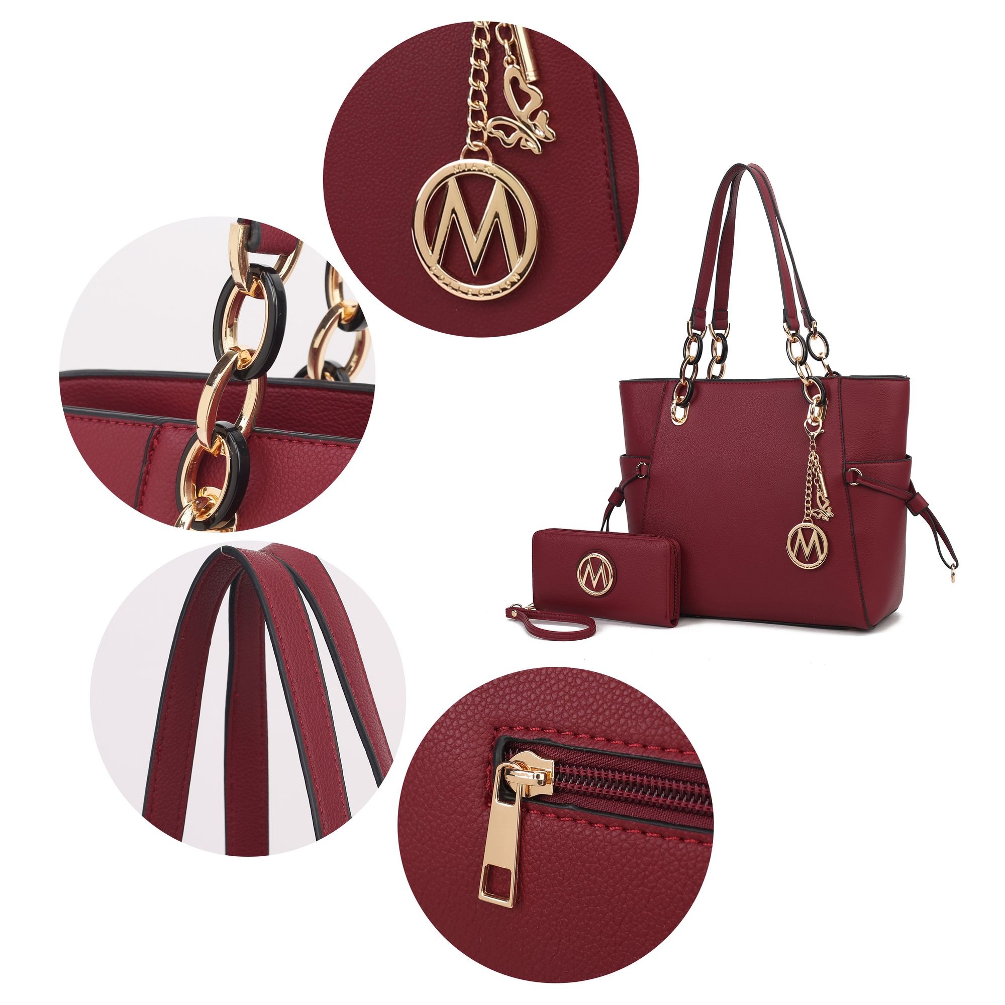 Designer Bag MKF Collection Yale Tote Women's Bag with Wallet Handbag Purse by Mia K Collection Tote Bag for Women Large Top Handle Handbag Fashi