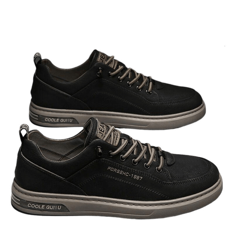 Cowhide Sneakers New Trend Casual Versatile Leather Men S Slip On Casual Shoes White Shoes Ddmysaturn