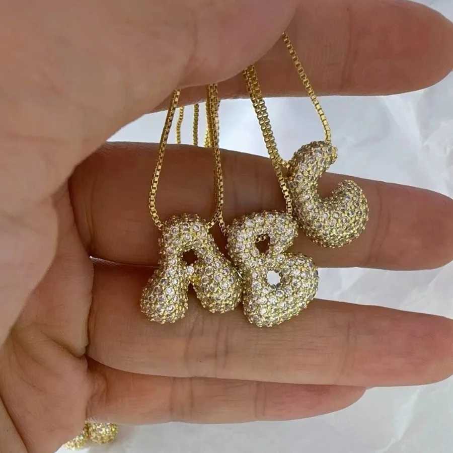 Fashion Hot Selling 26 English Letter Alphabet Cubic Zircon Pendant Adjustable Necklace For Women Exquisite Luxury Charm Jewelry W250618