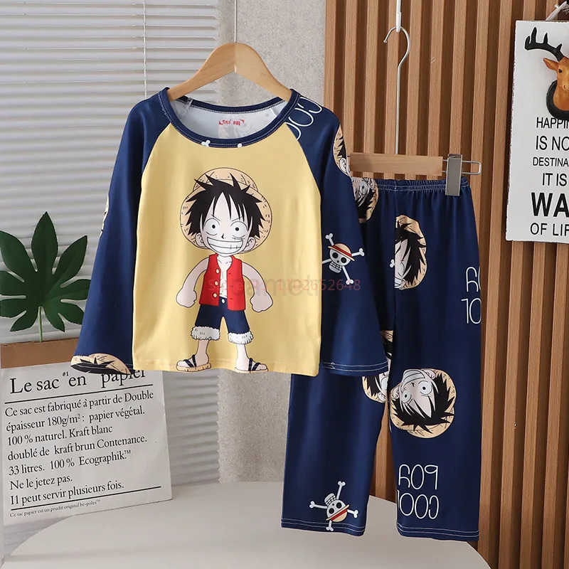 Sanrio 2024 New Spring And Autumn Sanrio Kuromi ChildrenS Pajamas Long Sleeve ChildrenS Cartoon Round Neck Cartoon Melody SetXJ250618XJ250618